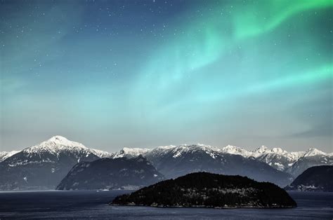 aurora, Borealis, Mountains, Snow, Night, Sky, Northern, Space, Lake ...