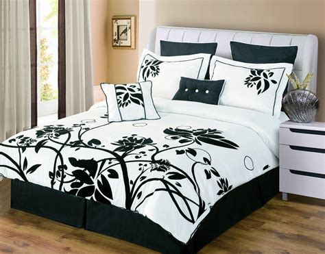 Bedrooms are the best place you go to relax and unwind. Luxury Home Chelsea 8-Piece Comforter Set, Black/White ...