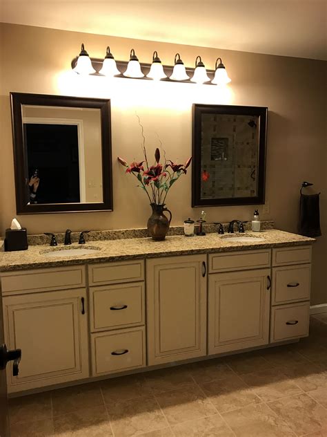 A shabby chic bathroom uses colors that are soft and feminine. Master bathroom vanity (With images) | Shabby chic ...