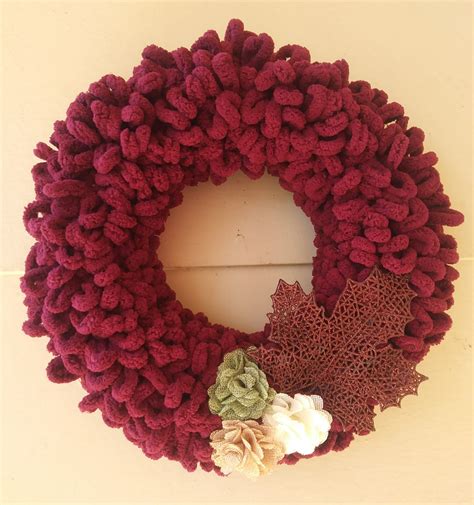 Fall Loop Yarn Wreath Yarn Wreath Wreaths Burlap Wreath