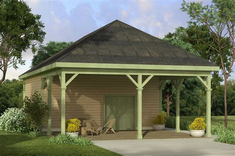 Country House Plans - Shop w/Carport 20-172 - Associated ...