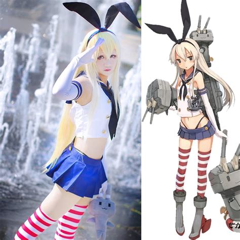 Buy Anime Kantai Collection Shimakaze Cosplay Costumes Free Download