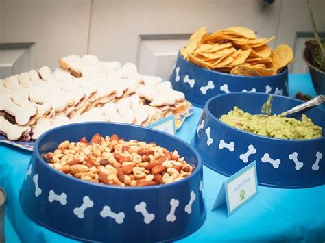 Love The Bone Sandwiches And Sides Served In Dog Bowls Puppy Party