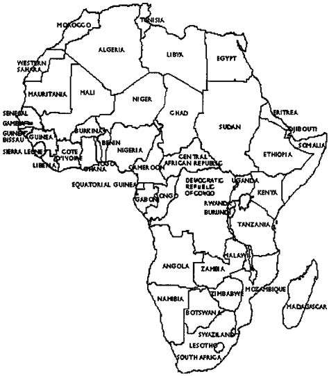 Elgritosagrado11 25 New Black And White Map Of Africa With Countries