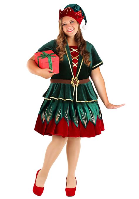 Womens Plus Size Deluxe Holiday Elf Costume