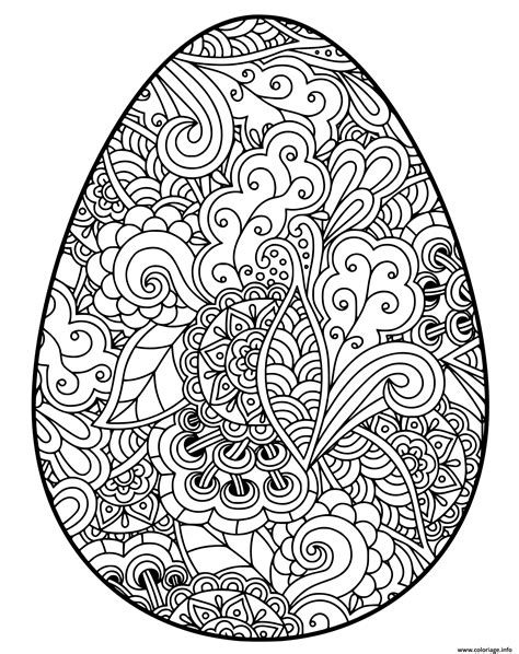 Coloriage Easter Egg Oeuf Paque Adulte Dessin Paques à imprimer