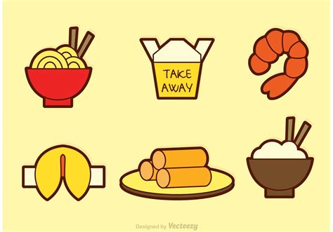 Chinese Food Vector Icons 91016 Vector Art At Vecteezy