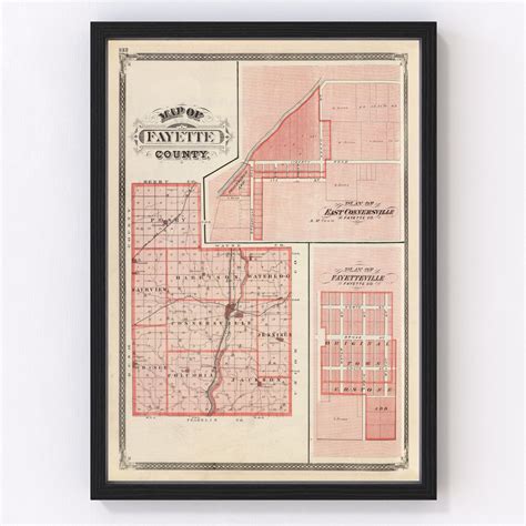 Vintage Map Of Fayette County Indiana 1876 By Teds Vintage Art