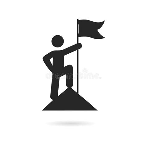 Black Businessman Holding Flag Man With Flag Icon Or Logo Stock Vector