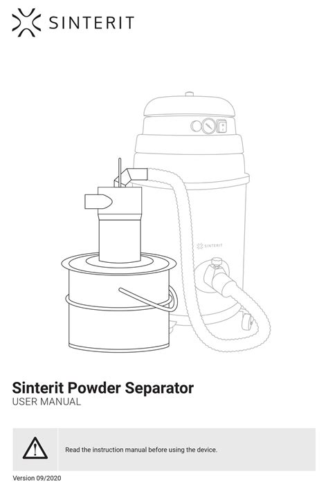 Sinterit Powder Separator User Manual Pdf Download Manualslib