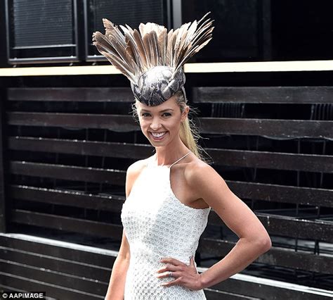 Brodie Harper Steps Out At Oaks Day In A Bizarre Snake Skin And