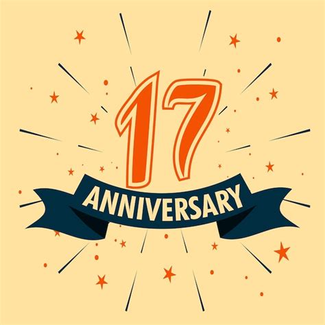 Premium Vector 17 Years Anniversary Celebration Design With Number