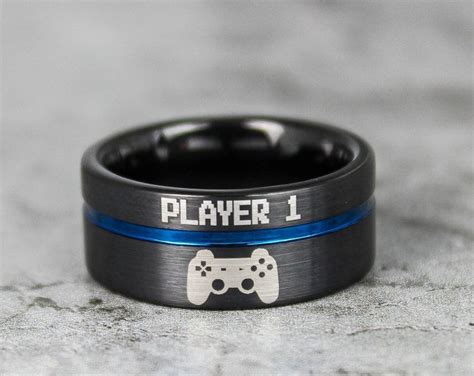 Gamer Ring Gamer Jewelry Gamer Wedding Ring Gamer Band Player 1 Ring