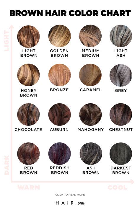 Shades Of Brown Hair Color Chart To Suit Any Complexion Shades Of Brown The Ultimate