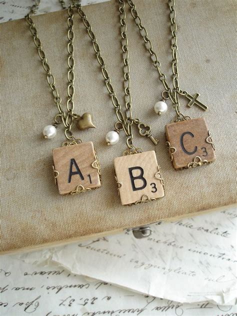 Scrabble Tile Necklace Custom Initial Par Preciouspastimes Sur Etsy