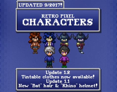 Update 12 Now Available Retro Pixel Characters By Perpetual Diversion
