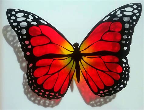 Monarch Butterfly Window Clings Stained Glass Colors Etsy Stained