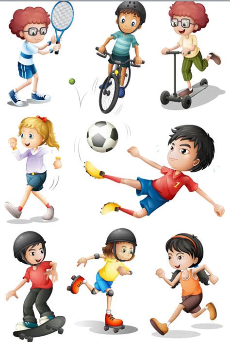 The best selection of royalty free cartoon kids sports vector art, graphics and stock illustrations. Children in sport vector set free download