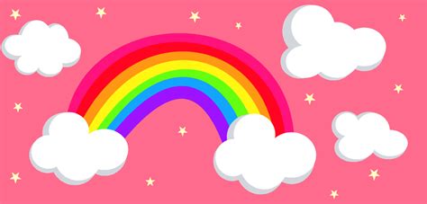Animated Rainbow With Clouds