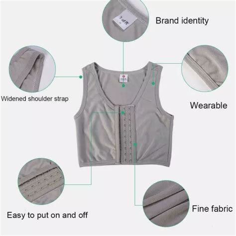 Lesbian Zip Breast Chest Binder Tomboy Ftm Bandage Top S Xl Vest Boob