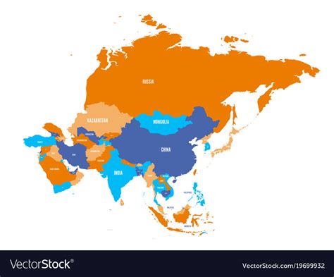 Stock De Ilustraciones De Mapa Politico Asia Muy Detallado Vector Images
