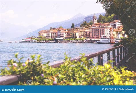 Landscape Of Como Lake In Italy Spectacular View On Coastal Town