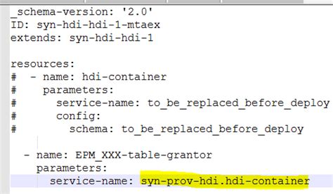 Synonyms in HANA XS Advanced, Configuration, Templating, Service ...