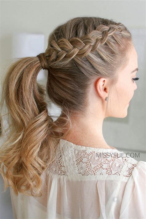 Braided Hairstyles Into A Ponytail Qdrush