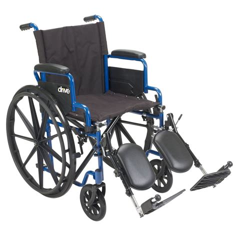 Drive Medical Blue Streak Wheelchair With Flip Back Desk Arms And