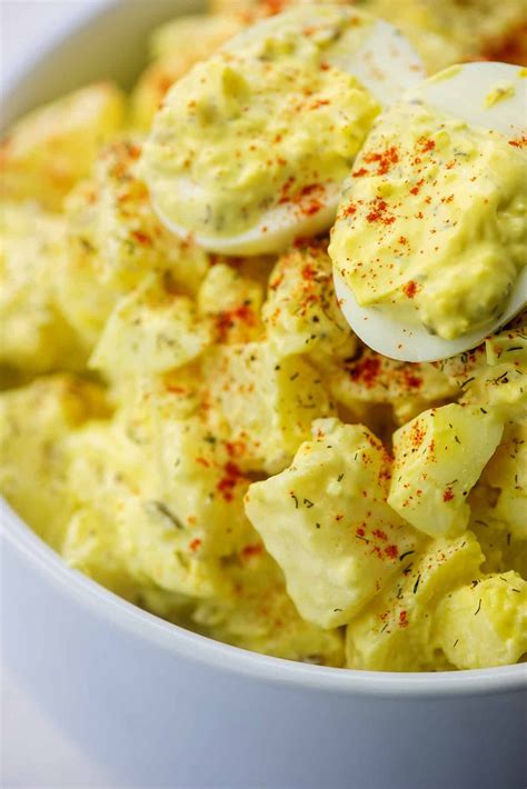 Most potato salad recipes combine cooked potatoes, chopped onion, and other vegetables, sometimes eggs, and a variety of vegetables marry well with the potatoes in this creamy garden potato salad with eggs. Deviled Egg Potato Salad! | Recipe in 2020 | Deviled egg ...