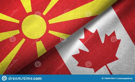 The republic of north macedonia is a landlocked country in the heart of the balkans. North Macedonia And Canada Two Flags Textile Cloth, Fabric ...