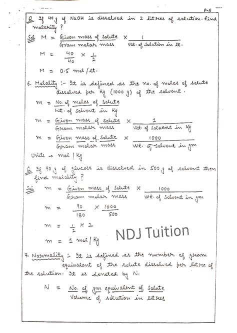 12th Class Solution Chapter 2 Chemistry Handwritten Notes Pdf Here By