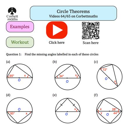 Circle Theorems Textbook Exercise Corbettmaths