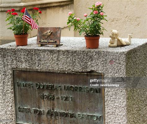 Jim Morrisons Gravestone At Pere Lachaise Cemetery Paris High Res Stock