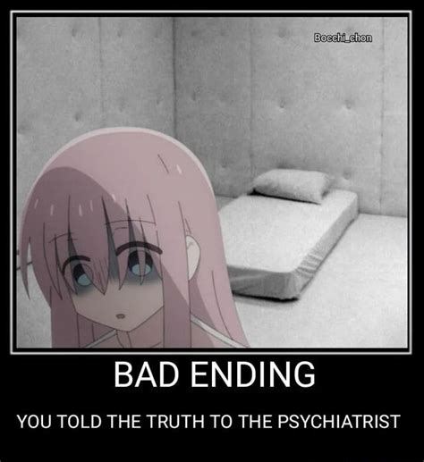 A Poster With The Caption Bad Ending You Told The Truth To The Psychicist