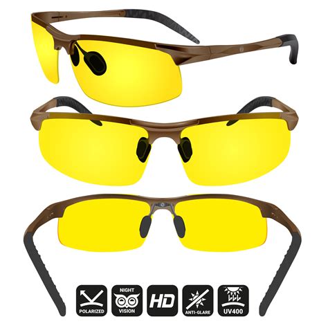 night driving glasses knight visor semi rimless frame brown b blupond expand your limits