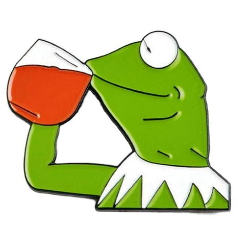 Kermit The Frog Sipping Drink Character1 14 Tall Enamel Metal Pin