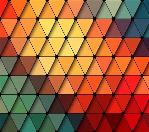 Wallpaper Colorful Abstract Symmetry Triangle Pattern Orange