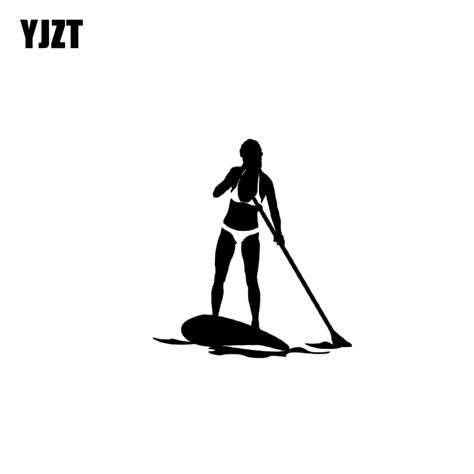 Yjzt 92101cm Sexy Girl Rowing Away Blacksilver Fashion Advanced Design Vinyl Decals Covering