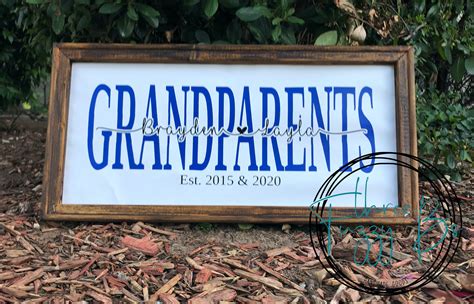 Grandparents Sign With Grandkids Names Etsy