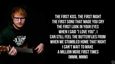 Ed Sheeran First Times Lyrics Youtube