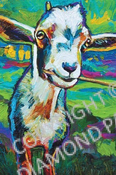 Colorful Goat 30cm X 40cm Round Drill Mtt Diamond Paintings