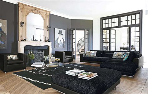 Living Room Ideas For Black Furniture Black Living Room Set Leather