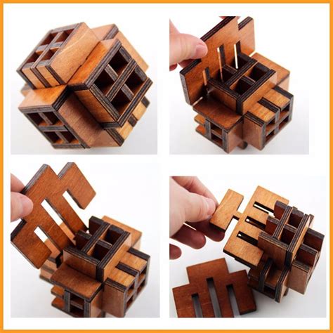 Wooden 3d Hand Held Puzzles Iq Toys Brain Teasers Board Games For Kids