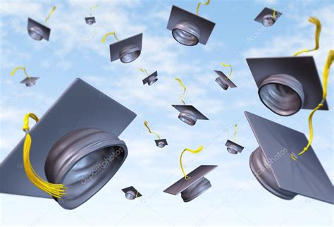 Graduation Caps Thrown In Air Graduation Caps Thrown In The Air
