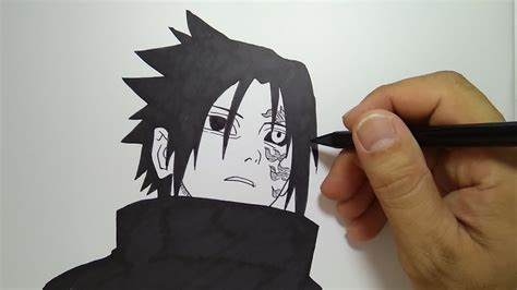 Cara Menggambar Sasuke Komik Naruto How To Draw Sasuke From Naruto