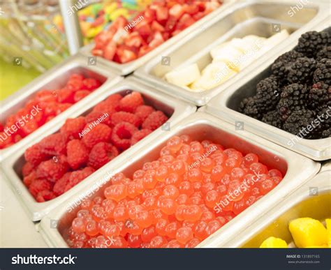 Contrasting textures are an important part of great food. Ã?Â¢??Frozen Yogurt Toppings Bar. Yogurt Toppings Ranging ...