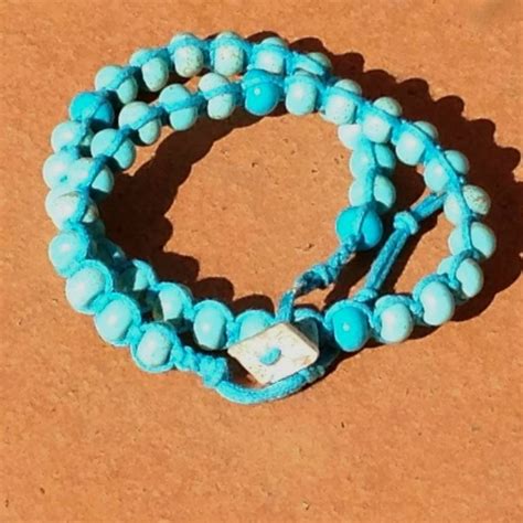 turquoise wrap bracelet felt