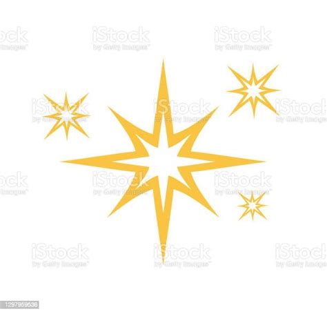 Ilustración De Icono De Estrellas Brillantes Aislado Sobre Fondo Blanco