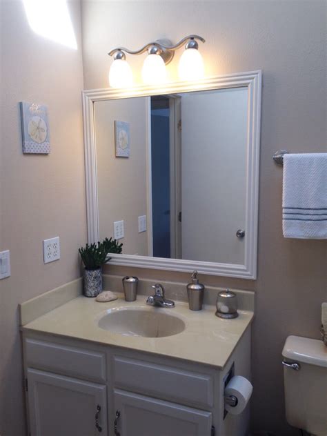 Available in a range of styles, from round shapes to modern designs, you'll find the ideal vanity mirror to suit your. DIY Bathroom Upgrade🔨How To Frame Out A Mirror. Easy ...